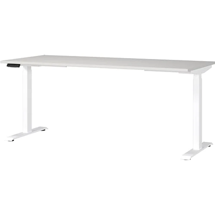 Germania Schreibtisch 7909-642, in Lichtgrau/Weiß, EL. höhenverstellb, 180 x 120 x 80 cm (BxHxT) – Bild 2