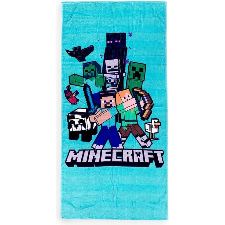Minecraft Strandhandtuch Kinderhandtuch Baumwolle Strandtuch für Kinder 70x140 cm