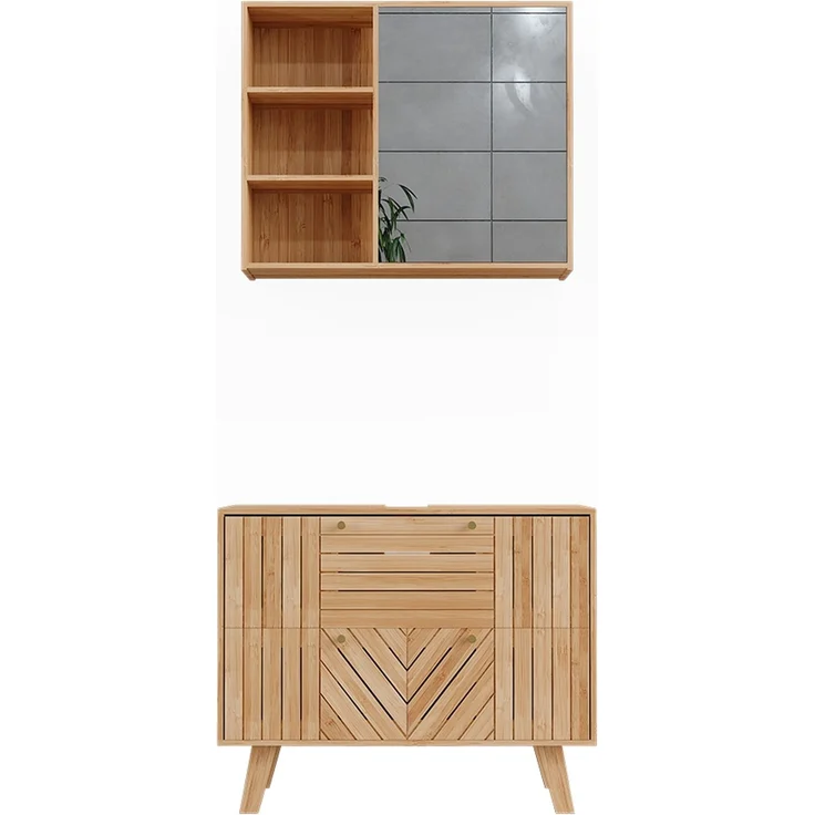 Badmöbel-Set Lucie Bambus 2 Teile Vicco – Bild 1