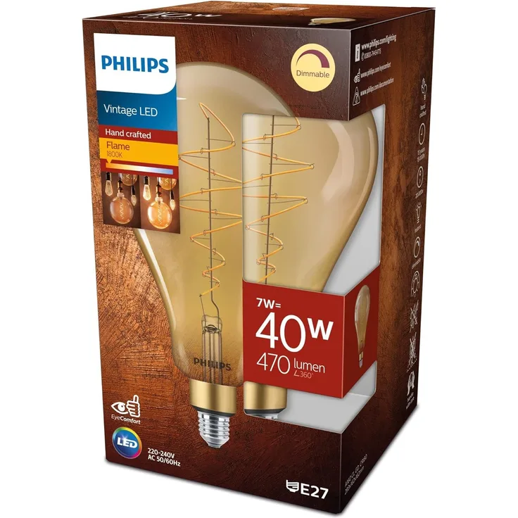 Philips LED-Lampe LED classic-giant 40W E27 A160 GOLD DIM E27