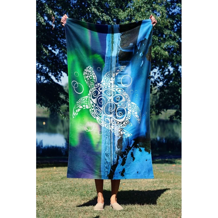 Mijolnir 'Blue Turtle 90' Strandtuch, Mehrfarbig, 90 x 150 cm – Bild 1