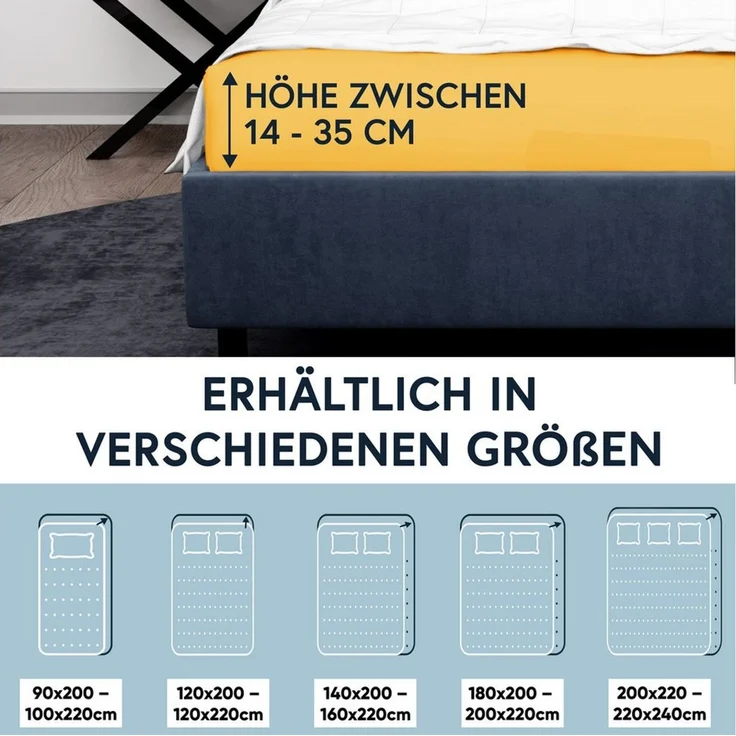 MOON Heimtextilien Spannbettlaken MOON-Luxury Spannbettlaken Jersey Stretch 230g/m², 97% Mako-Baumwolle 3% Elastan – Bild 3