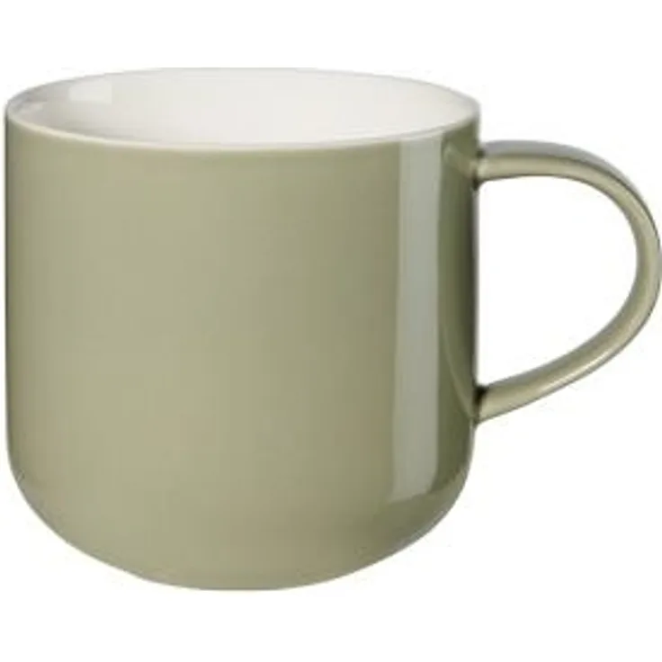 ASA Selection coppa Henkelbecher Khaki, Henkel Becher, Kaffeebecher, Tasse, Porzellan, Grün, 400 ml, 19100350