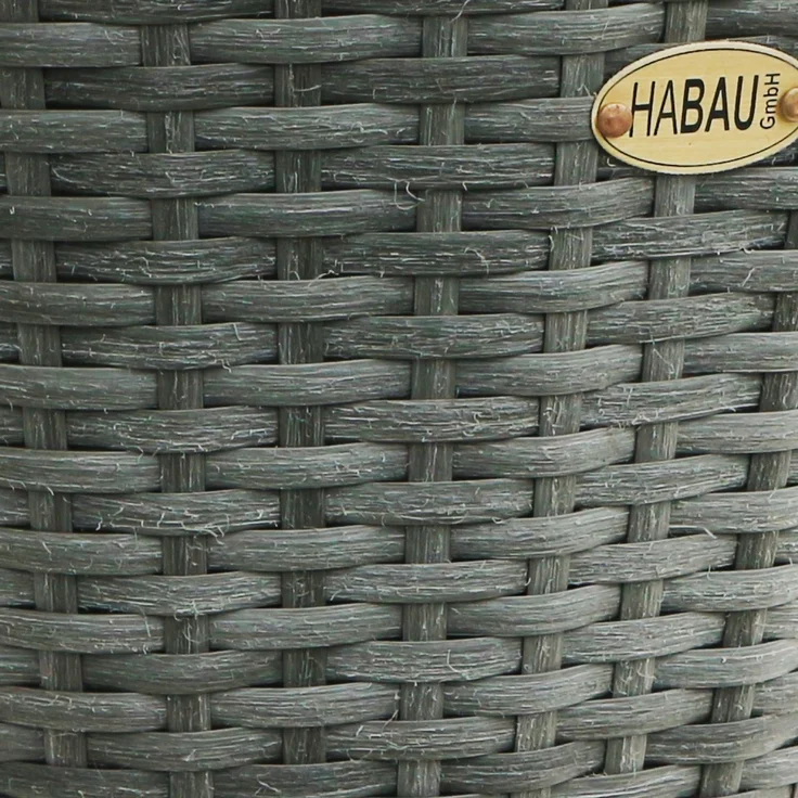 HABAU Holzkorb mit Stoffeinsatz, 42 cm, Grau, aus Polyethylen, mit Metallrahmen – Bild 4