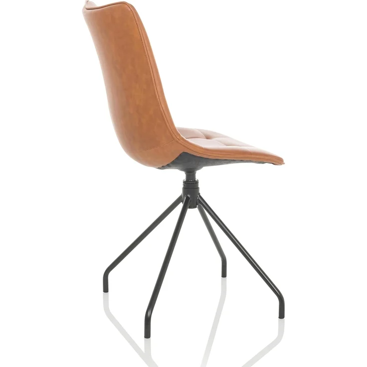 hjh OFFICE Esszimmerstuhl drehbar TARVISO Kunstleder Polsterstuhl Küchenstuhl Konferenzstuhl, Braun 729458 – Bild 6