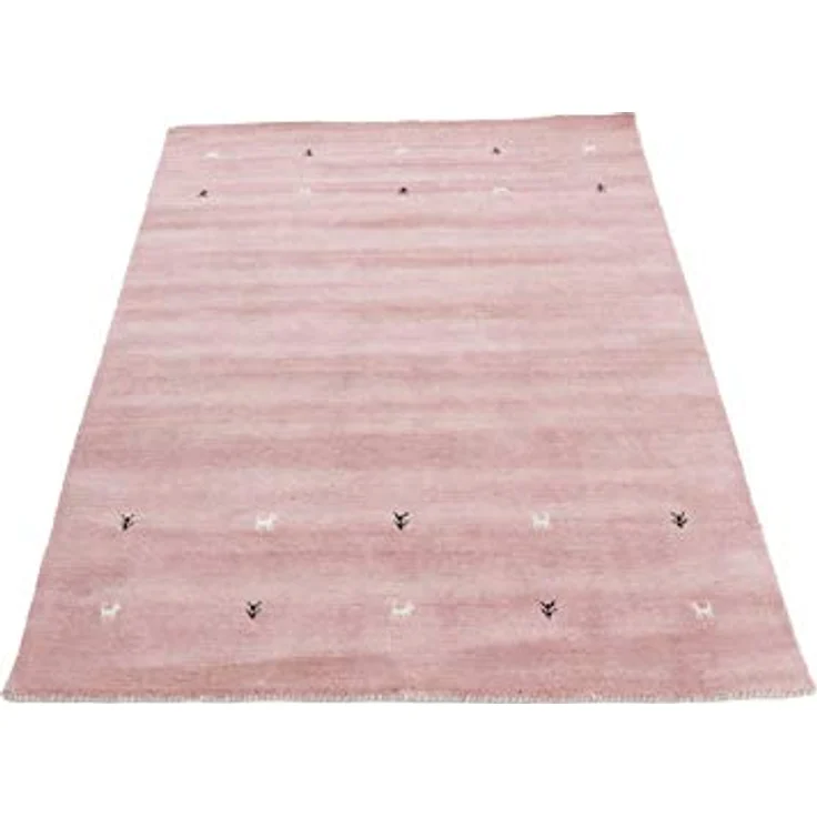carpetfine 'Gabbeh Uni' Wollteppich, reine Wolle, Rosa, 120x170 cm – Bild 4