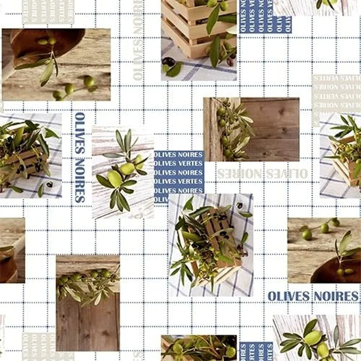 GEMITEX Traditionelle Tischdecke, Plüsch, gewachst, wasserdicht und schmutzabweisend, Dekor 4141 Provence Olive, ideal für rechteckige Tische für 6/8 Personen, 140 x 180 cm, hergestellt in Italien, – Bild 3