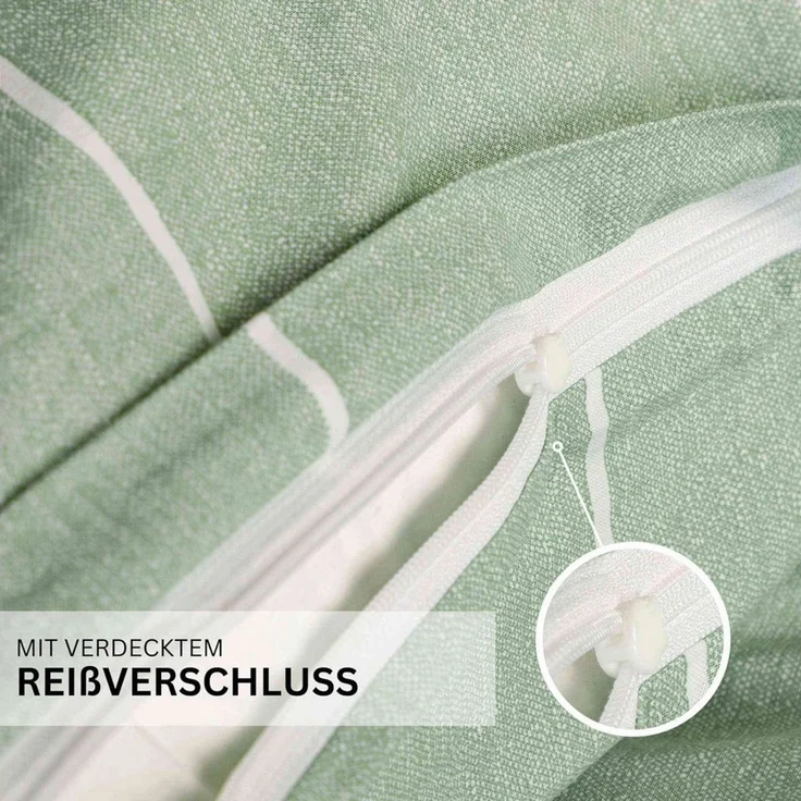 Esprit Bettwäsche HARPLINES Renforcé Kissenbezüge und Bettwäsche, Baumwolle, 2 teilig, 40x80 cm 2er Pack in Grün – Bild 4