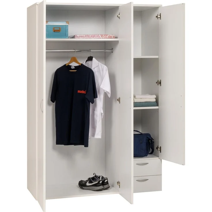 Kleiderschrank, weiß, 120 x 177 x 52 cm – Bild 3