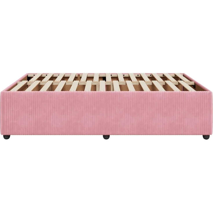 vidaXL Bettgestell Rosa 140x190 cm Samt 3285011 – Bild 5