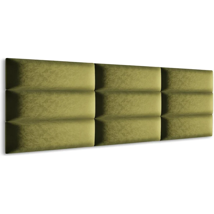 Muralo Samt Wandkissen Stoff Polsterpaneel Schlafzimmer Wohnzimmer Bett Wandpolster Bettkopfteil Lendekissen Modern Luxus Gepolstert Polster Paneel (Olivgrün, 90x30 cm) – Bild 4