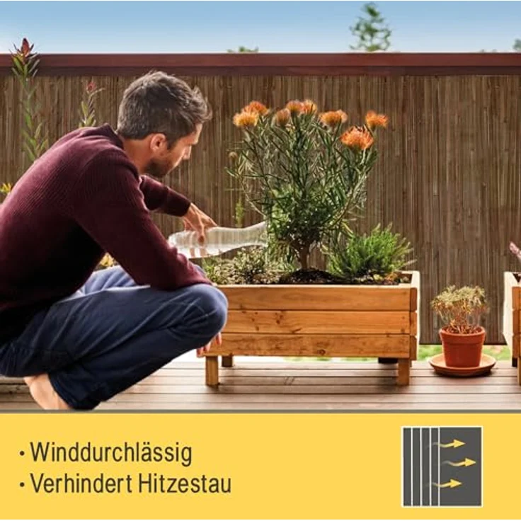 Sol Royal Dunkelbrauner Split Bambus Sichtschutz 140x600 cm – Sichtschutz Bambus Zaun Bambusmatte Gartensichtschutz Balkon Sichtschutzzaun – Natursichtschutz Witterungsbeständig B55 – Bild 5