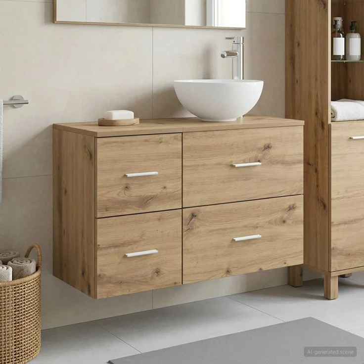 vidaXL Badezimmerschrank-Set 2 stk. Artisan-Eiche 79,5 x 41 x 80 cm 3403959 – Bild 1