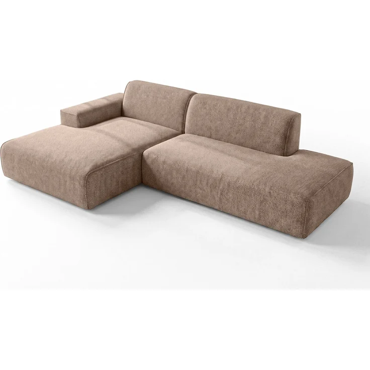 AX LIVING Ecksofa Modern Didim Duo 284 cm Warmbraun Chenille Sofa L – Bild 4