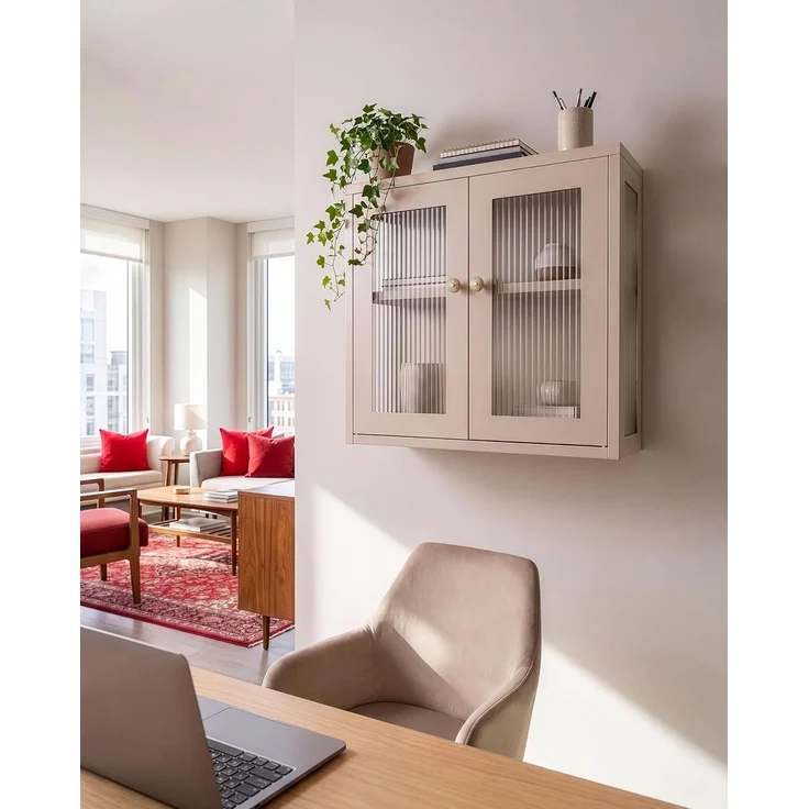 Wandschrank HARLYN 60 cm Metall Beige – Bild 2