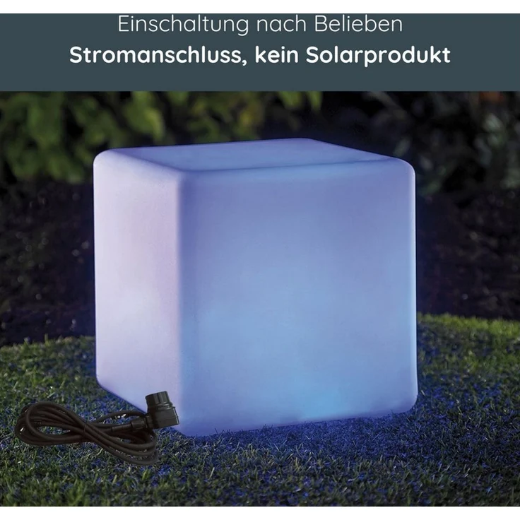 MeLiTec LED Gartenleuchte, LED wechselbar, RGBW, einstellbar, mit Farbwechsel-Funktion, Würfel mit Farbwechsel, Lampe RGB, eckig, beleuchteter Tisch – Bild 3