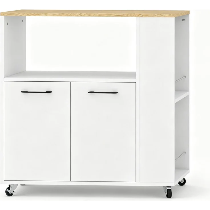 EINHOM Küchenwagen mit Rollen, Kücheninsel mit Arbeitsplatte und Verstellbarem Regal, Maße 75 x 40 x 80, 5 cm (Nur Mit Küchenwagen) – Bild 3