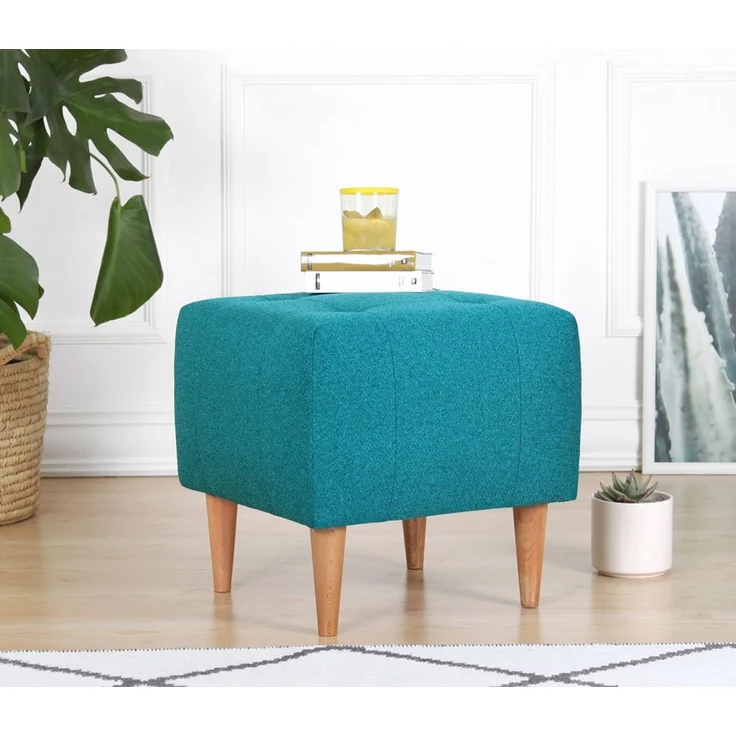 Hanah Home 'Tomp - Green' Pouffe, Türkis, 43 x 43 x 43 cm – Bild 2