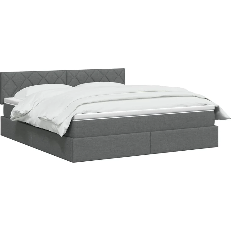 vidaXL LED-Speicherbett mit Matratze Dunkelgrau 180 x 200 cm Stoff 3459142 – Bild 3
