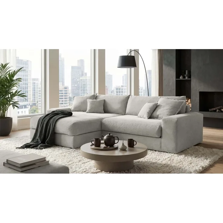 Ecksofa Kamil von Ed Exciting Design im Fjord Cordbezug mit optionalem Hocker