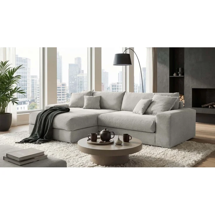 Ecksofa Kamil von Ed Exciting Design im Fjord Cordbezug mit optionalem Hocker – Bild 1