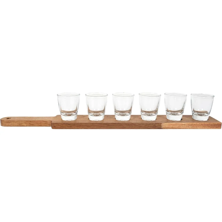 COOK CONCEPT 6er Shooter auf Akazie / Schnapsglasträger mit 6 Schnapsgläsern – Bild 3