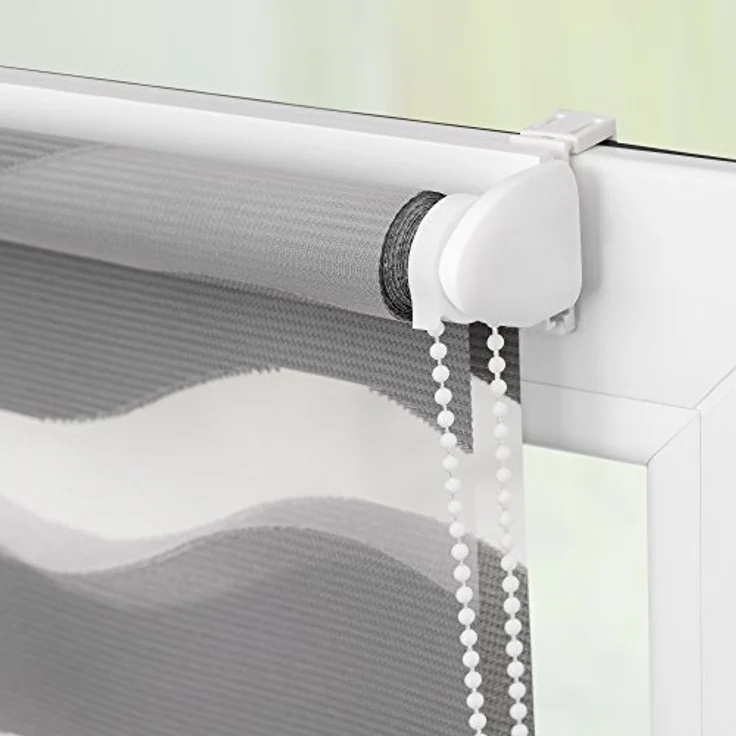 Lichtblick Sonnenschutzsysteme GmbH Doppelrollo Stockholm 90 cm x 150 cm (BxL) Grau Duo Rollo in extravagantem Stil; Klemm- und schraubbar; Lichtdurchlässig und blickdicht – Bild 8