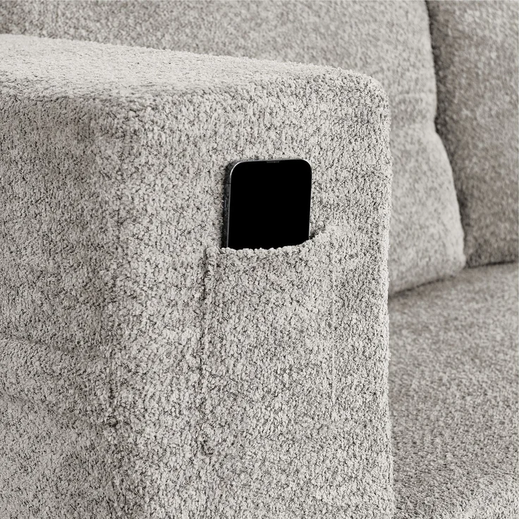 ZUBALIYA SchlafSofa mit breiten Armlehnen, modular aufgebaut, ohne aufwendige Montage, für Wohnzimmer und Apartments, Dunkelgrau – Bild 6