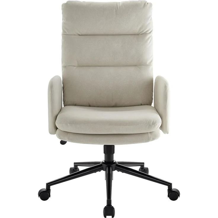 Schminktisch Stuhl mit Rollen Bürostuhl Ergonomisch Beige – Bild 1