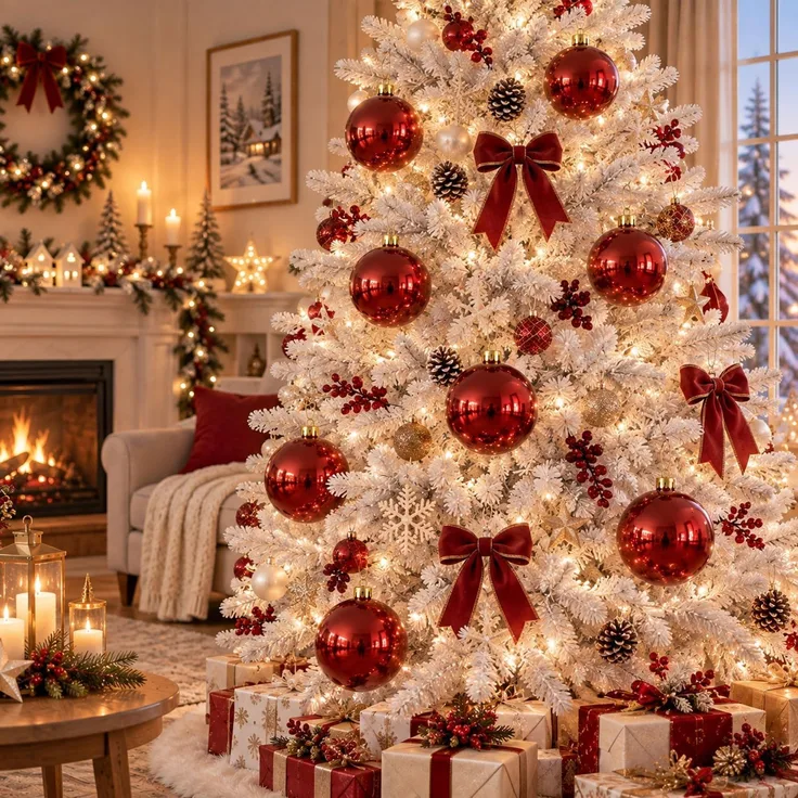 6 Stück XL Weihnachtsbaumkugeln Christbaumkugeln Rot Ø 15cm