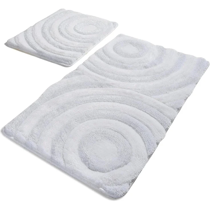 Badteppich-Set, 2-teilig, Weiß – Bild 1