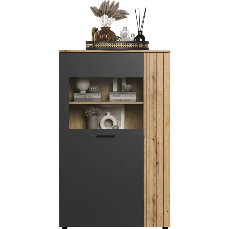 Highboard Avila in grau und Eiche Evoke 90 x 146 cm – Bild 4
