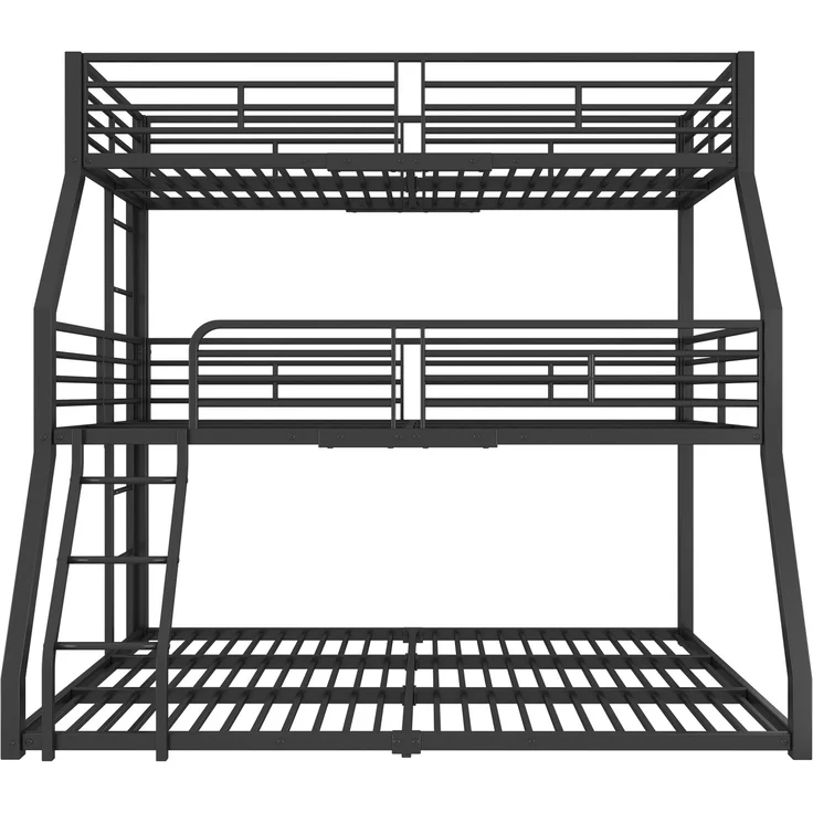 Bett 90x200 cm Dreifach-Etagenbett aus Metall mit Leitern – platzsparend, sicher und robust – Bild 7