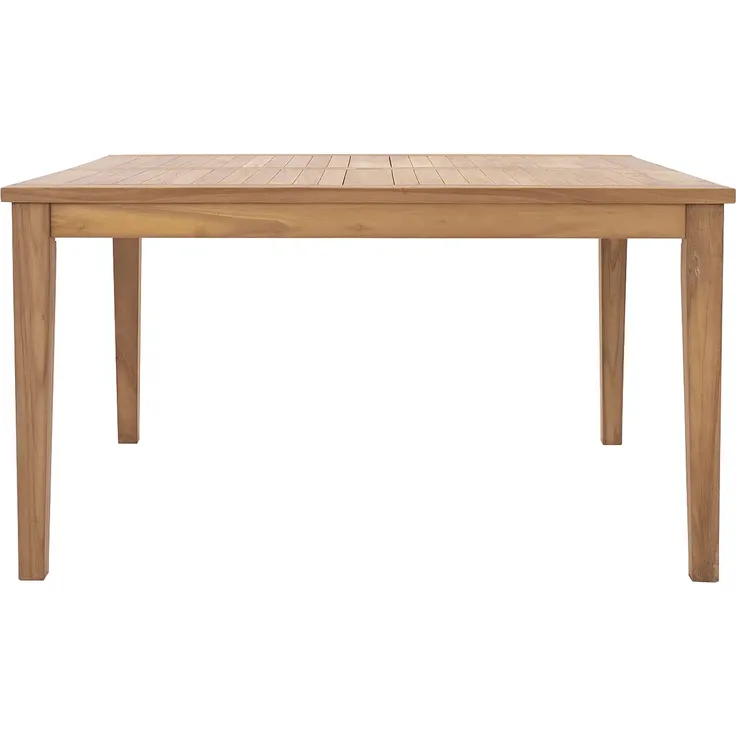 Vente-unique - ALLENDE Garden dining set Holz, Platte Beige - B 140 cm x H 77 cm x L 140 cm – Bild 4