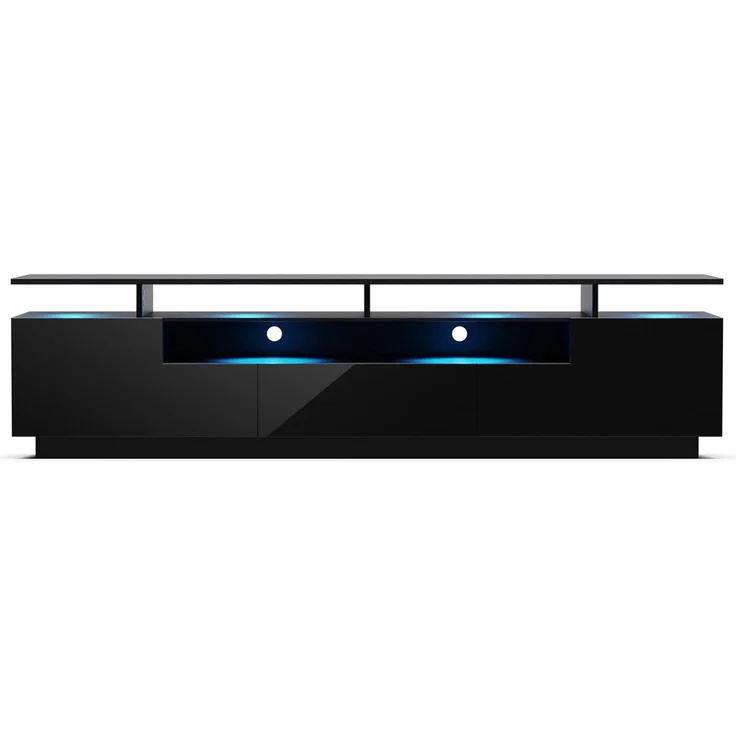 blumfeldt Lowboard Perth Lowboard Fernsehschrank 195 x 44 x 50 cm, Fernsehschrank weiß TV-Schrank 3 Schubladen 195 x 44 x 50 cm (BxHxT) – Bild 1