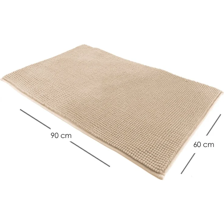 heimtexland Badematte Badvorleger Chenille Badteppich Duschvorleger, rutschhemmend beschichtet, Fußbodenheizung geeignet, schnell trocknend, strapazierfähig, fußbodenheizungsgeeignet, rutschfest, saugstark, Polyester, rechteckig, 60x90 cm, Hochflor, su... – Bild 2