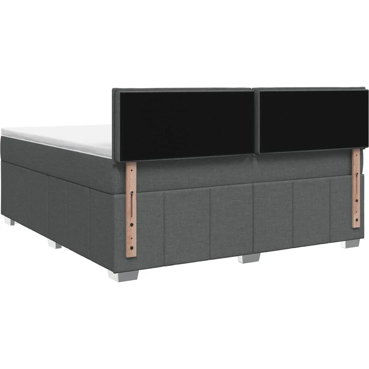 vidaXL Boxspringbett mit Matratze Dunkelgrau 160 x 200 cm Stoff 3452706 – Bild 9