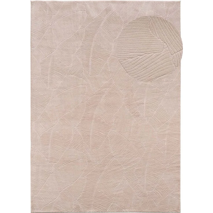 TaraCarpet Teppich TaraCarpet Homestyle 391 Blätter, rund, Höhe: 10 mm, Felloptik hoch-tief weich waschbar floral beige 80x80 rund – Bild 3