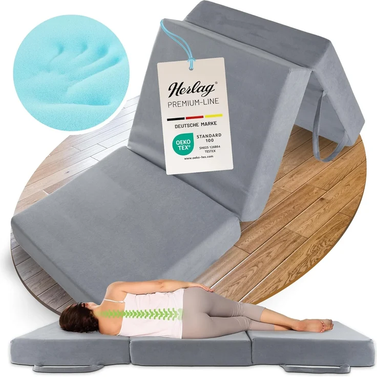 Klappmatratze Gästebett Visco, Herlag, 14 cm hoch, (verschiedene Größen), Memory Foam – Bild 1