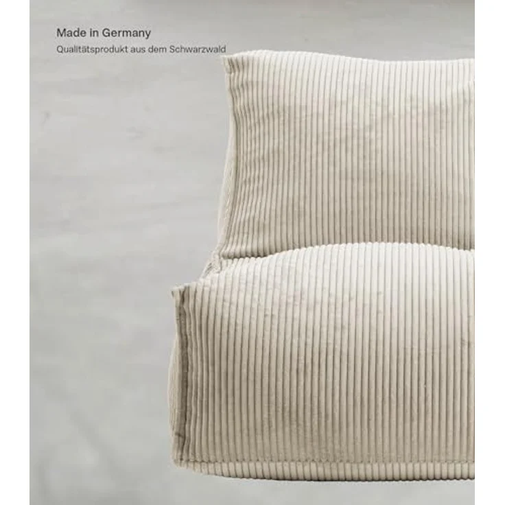 mokebo Sitzsack 'Der Gelassene', Indoor Bean Bag, Cordstoff Beige, 65 x 65 x 100 cm – Bild 6