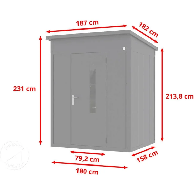 GFP Primeyard Gerätehaus Metall Gartenhaus 180x158x231 cm Geräteschuppen Pultdach anthrazit – Bild 10