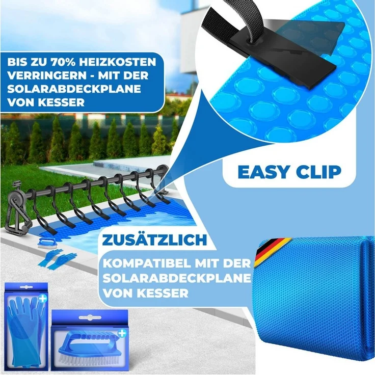 KESSER Pool-Abdeckplane, Pool Aufroller Premium Aufrollsystem 1,05m 6,15m – Bild 3