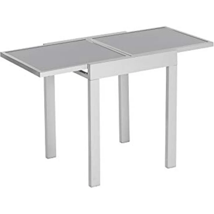 Balkonausziehtisch, 65 (130) x 65 cm, silber