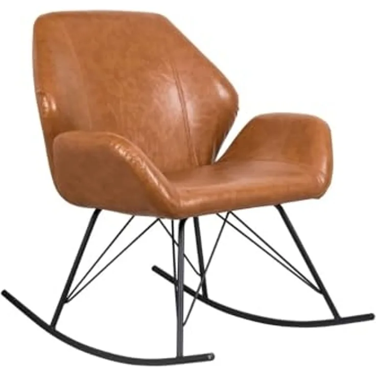 Schaukelstuhl ROCKING RELAX Kunstleder cognac Wolf Möbel