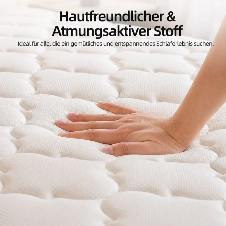 Federkernmatratze Matratze 180x200, 7-Zonen Taschenfederkernmatratze, Höhe 25 cm, oleyluckidea, Größen haben 140 × 200 cm, 160 × 200 cm und 180 × 200 cm – Bild 4