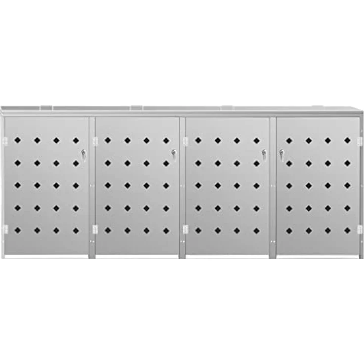 vidaXL Mülltonnenbox für 4 Tonnen 240 L Edelstahl 145382 – Bild 9