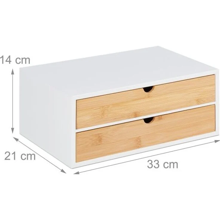 Schubladenbox Bambus & MDF 2 Fächer – Bild 4
