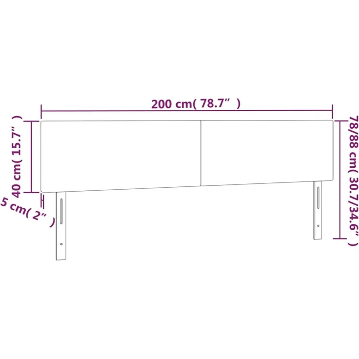 vidaXL Kopfteile 2 Stk. Schwarz 100x5x78/88 cm Stoff 345846 – Bild 8