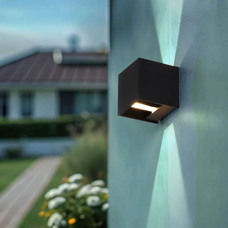 LED Außen-Wandleuchte, Aluminium, schwarz, IP54 – Bild 3