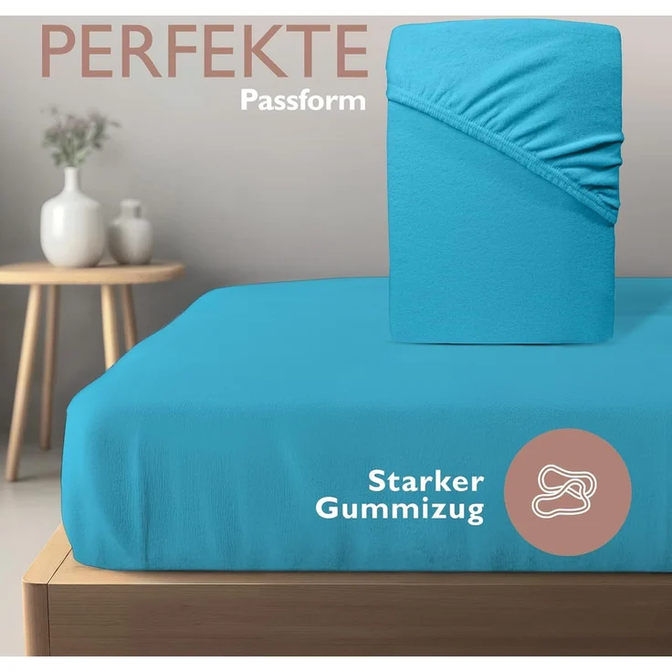 leevitex® Spannbettlaken für kalte Nächte – angenehm weich, passgenau, farbstark & pflegeleicht, Gummizug: Rundum – Bild 5